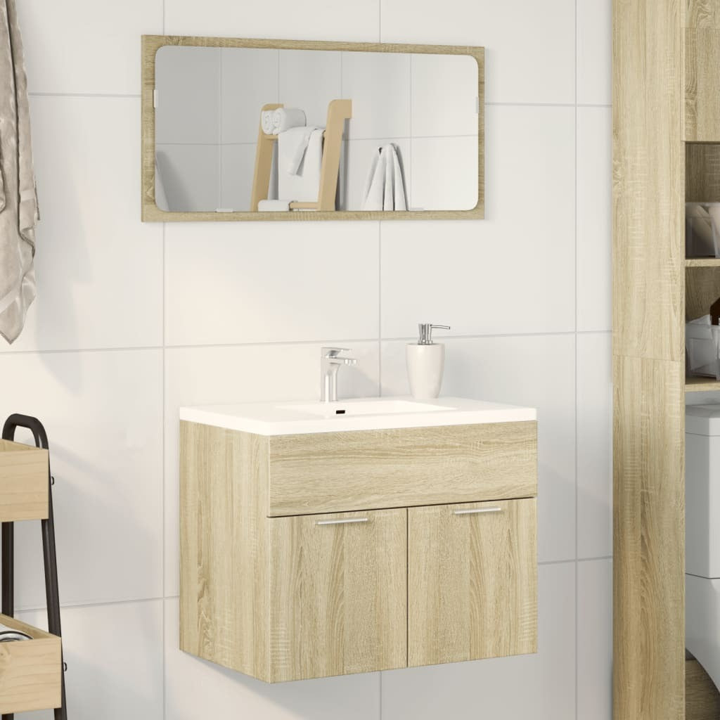 Mafett Sink Cabinet Sonoma Oak 60x38.5x46 cm Engineered Wood