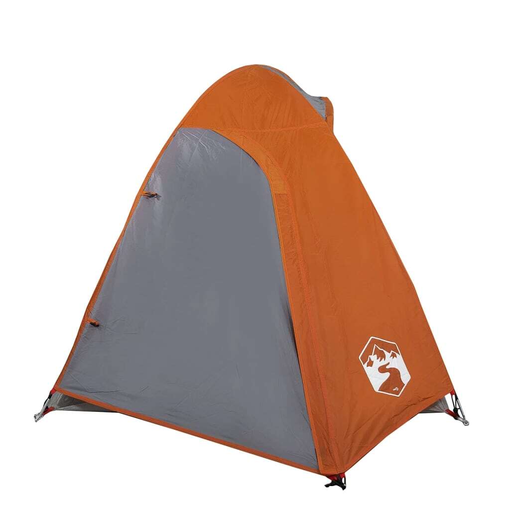 Camping Tent 2 Persons Grey&Orange 254x135x112 cm 185T Taffeta