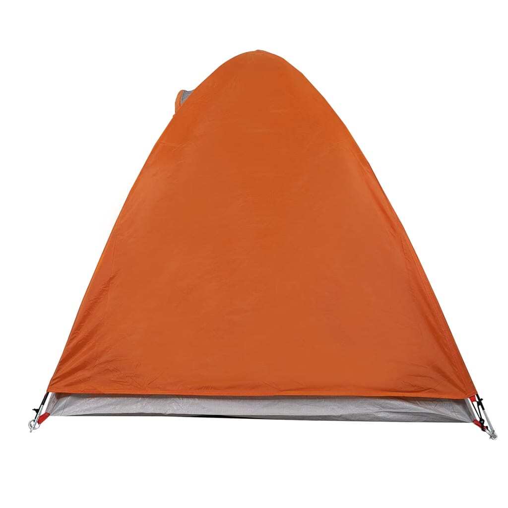 Camping Tent 2 Persons Grey&Orange 254x135x112 cm 185T Taffeta