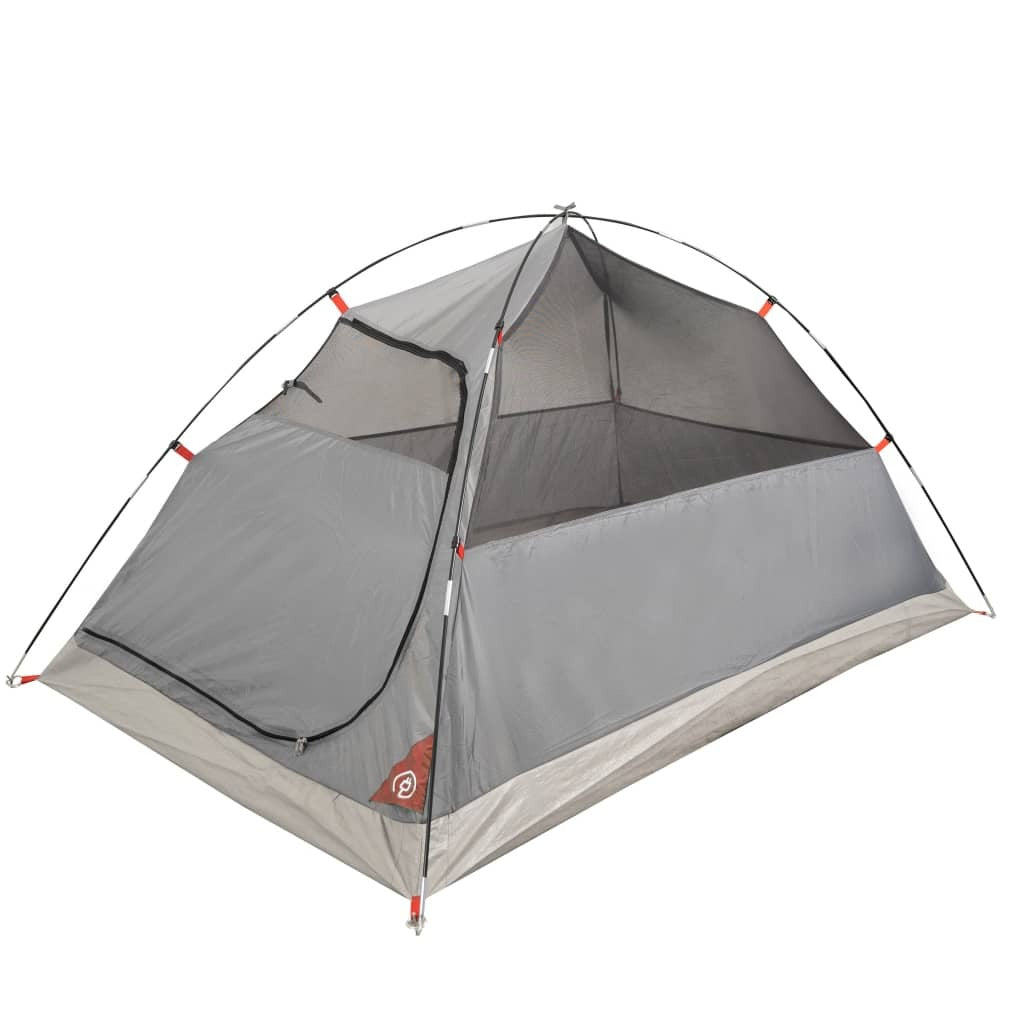 Camping Tent 2 Persons Grey&Orange 254x135x112 cm 185T Taffeta