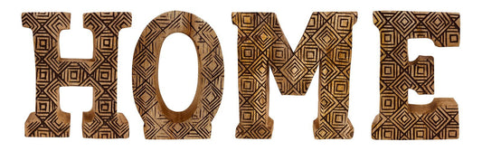 Mafett Hand Carved Wooden Geometric Letters Home