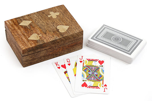 Playing Cards in Wooden Box Gift Set | Perfect for Fun Evenings and Game Nights by Mafett