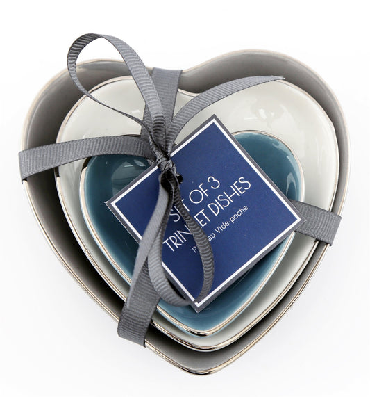 Mafett Set of 3 Heart-Shaped Trinket Dishes with Elegant Design Ideal Gift Celebration by Mafett