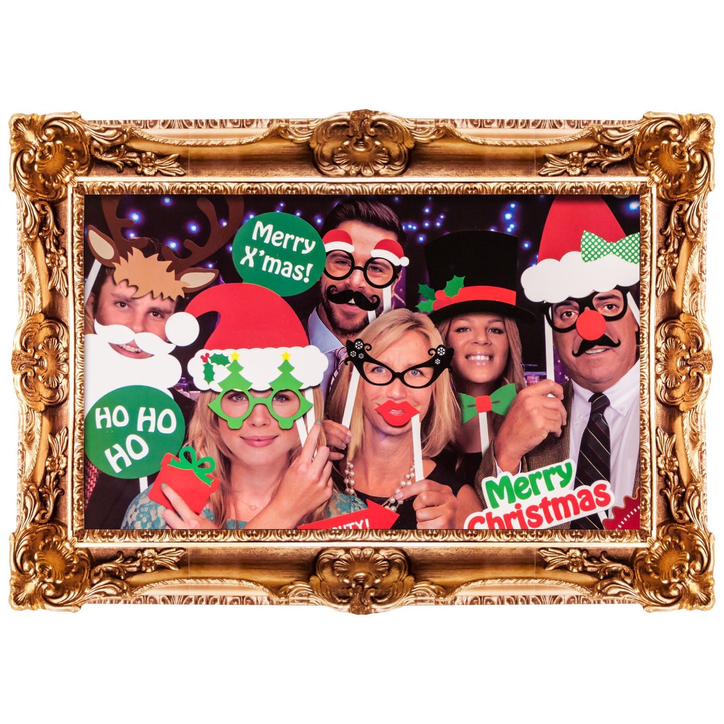 Mafett 25pc Christmas Novelty Photo booth Selfie Frame & Props Photobooth