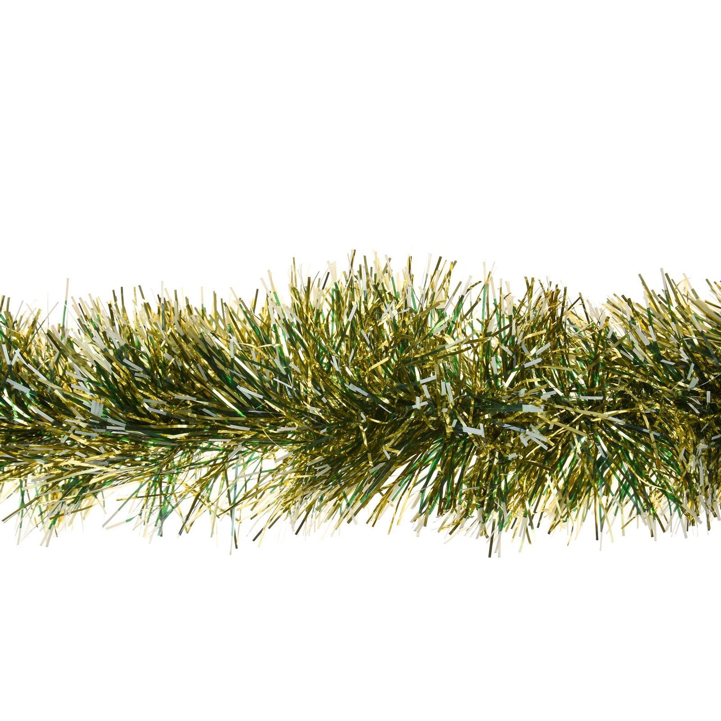 Gold Snow-Tipped Tinsel Garland 3x2M  - Vibrant 6-Ply Colored Holiday Decor (11cm