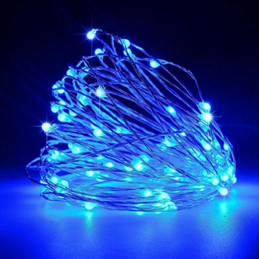 Mafett 20 BLUE LED String Fairy Lights Battery Home Twinkle Decor for Party Christmas Garden