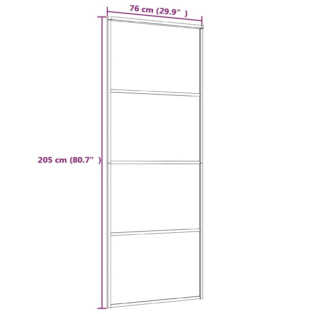 Nova Sliding Door – Frosted ESG Glass with Sleek Black Aluminium Frame