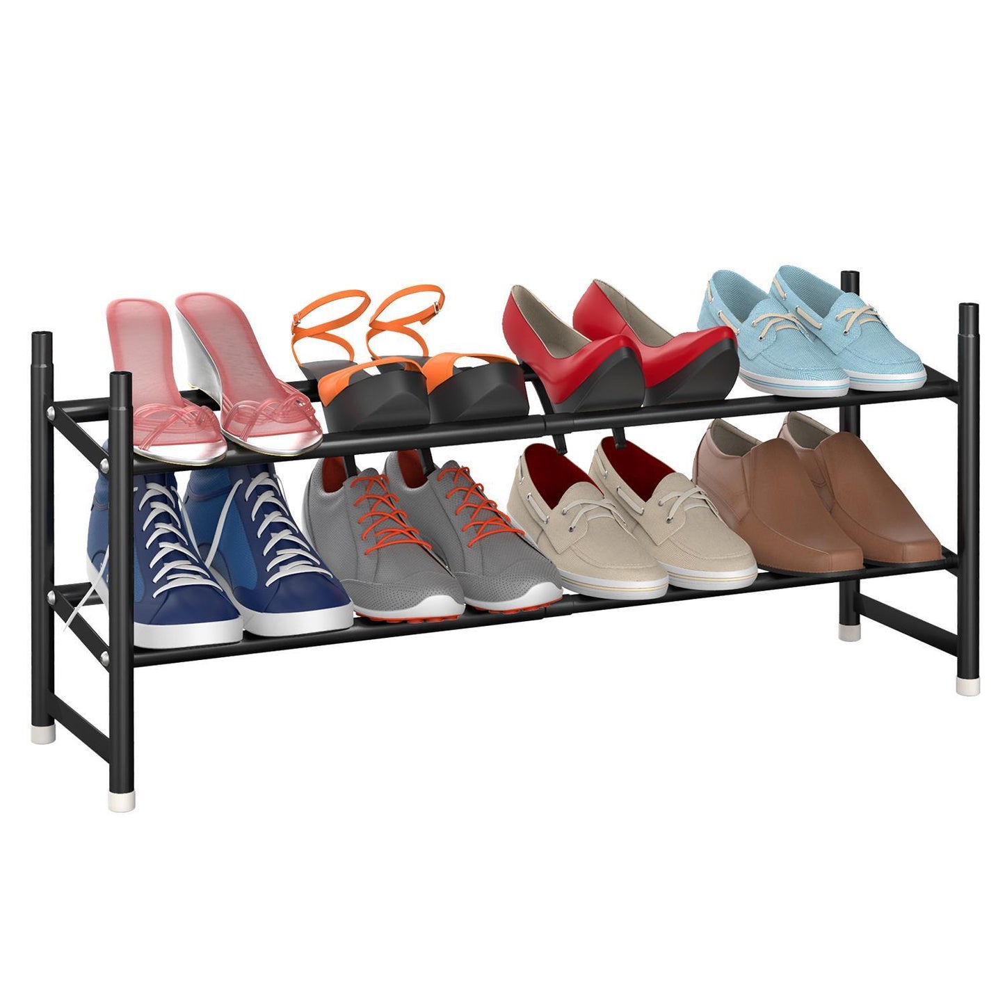 2/3/4 Tier Minimalist Shoe Rack Extendable Metal Organiser Stand