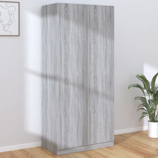 Elysian Grey Sonoma Wardrobe – Elegant Engineered Wood Design