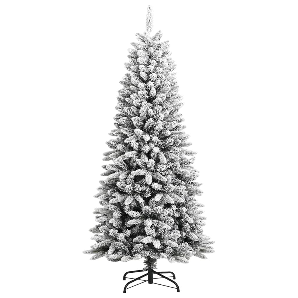 Mafett 150 cm Artificial Christmas Tree with Flocked Snow – PVC & PE Design for a Winter Wonderland Feel