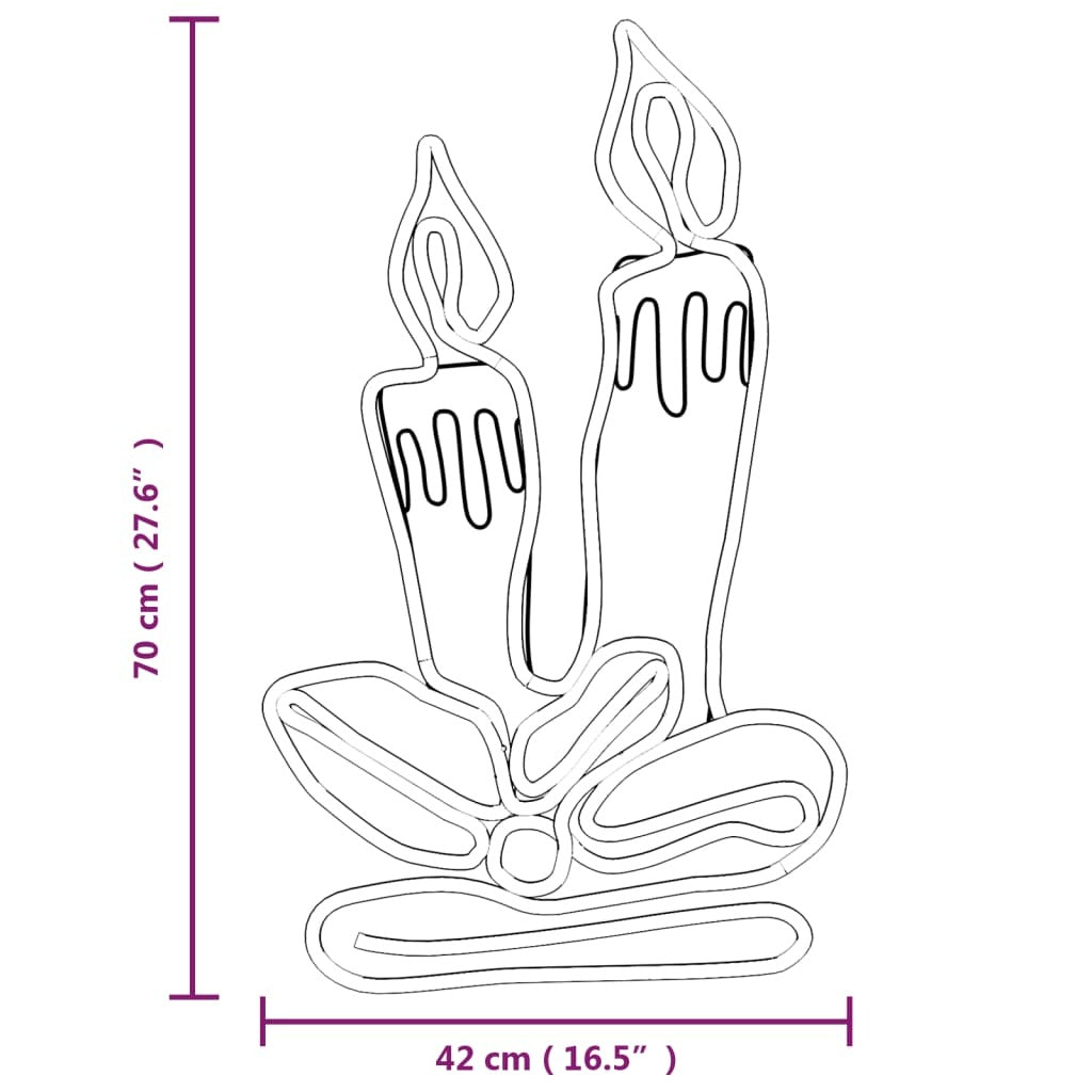 Christmas Candles Figure with 144 LEDs 70x42 cm