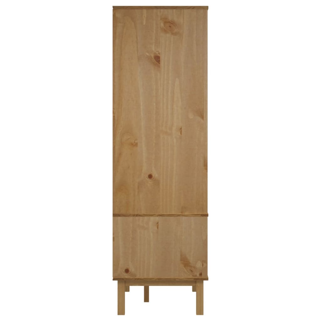 Celine Wardrobe – Chic Brown and Grey Solid Pine Wood Design