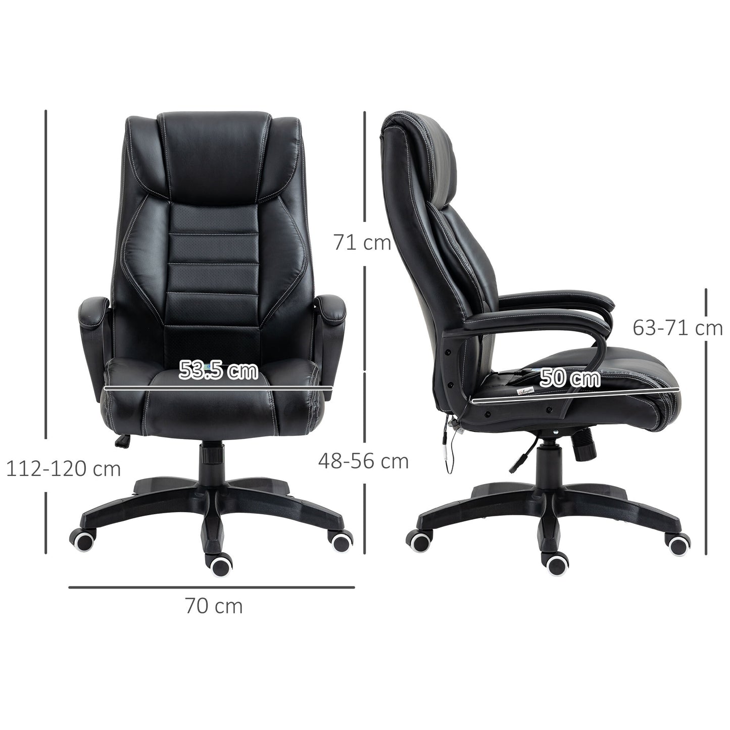 Mafett High-Back Executive Office Chair – Black with 6-Point Vibration Massage by Mafett