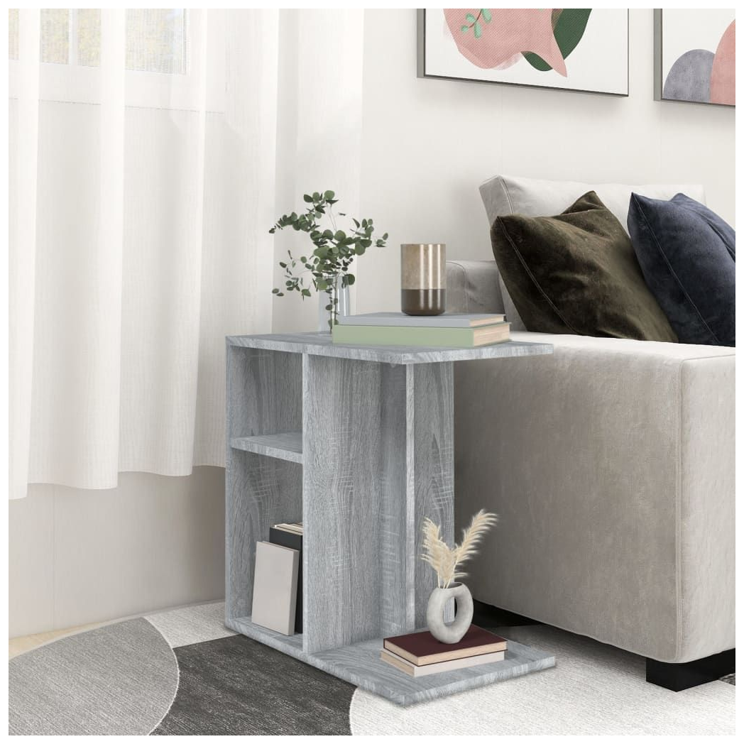 Mafett Side Table Grey Sonoma 50x30x50 cm Engineered Wood