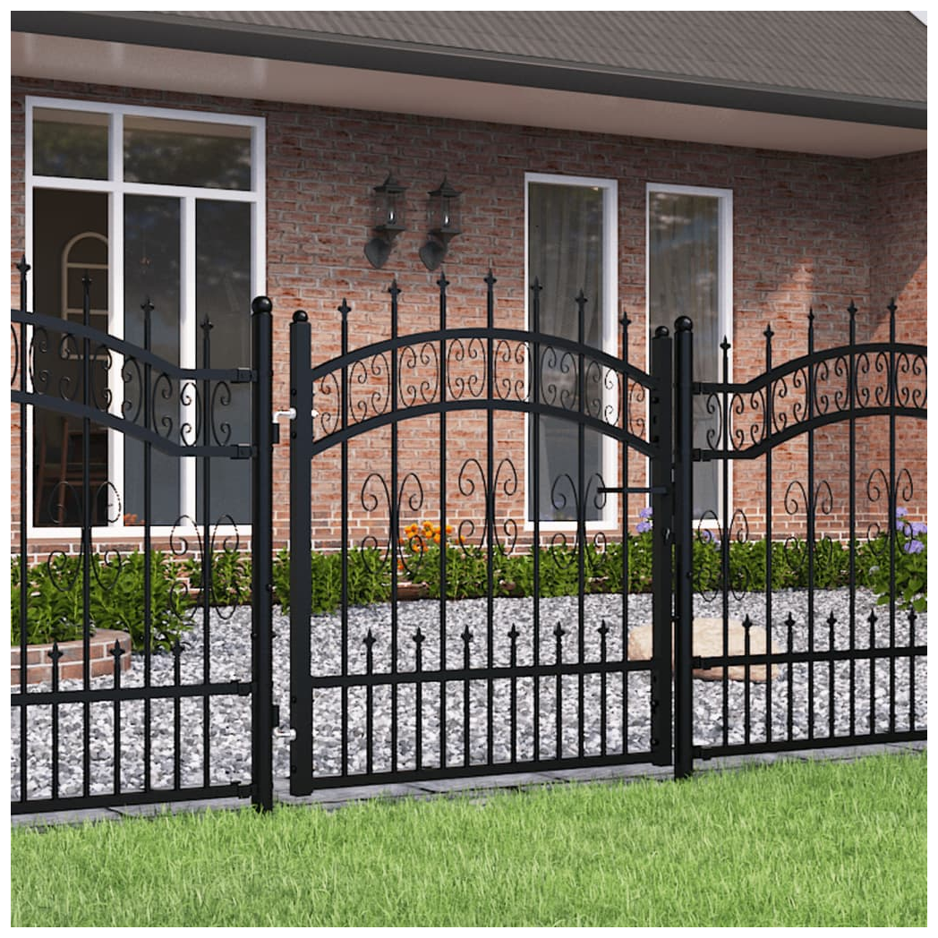 Apex Spear-Top Fence Gate – Black Powder-Coated Steel