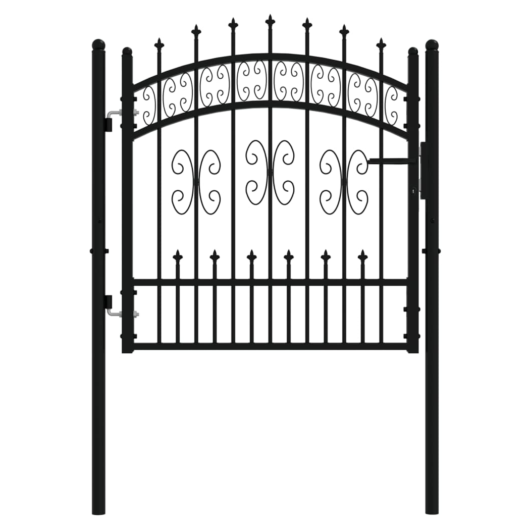 Apex Spear-Top Fence Gate – Black Powder-Coated Steel