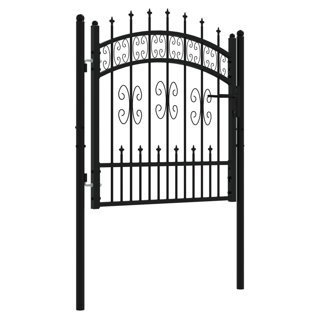 Apex Spear-Top Fence Gate – Black Powder-Coated Steel