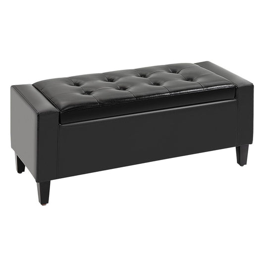 Mafett Deluxe PU Leather Storage Ottoman Bench Footrest Stool Large Storage Space