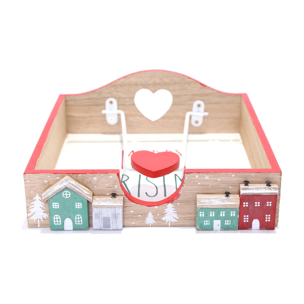 Christmas House Napkin Holder 18cm