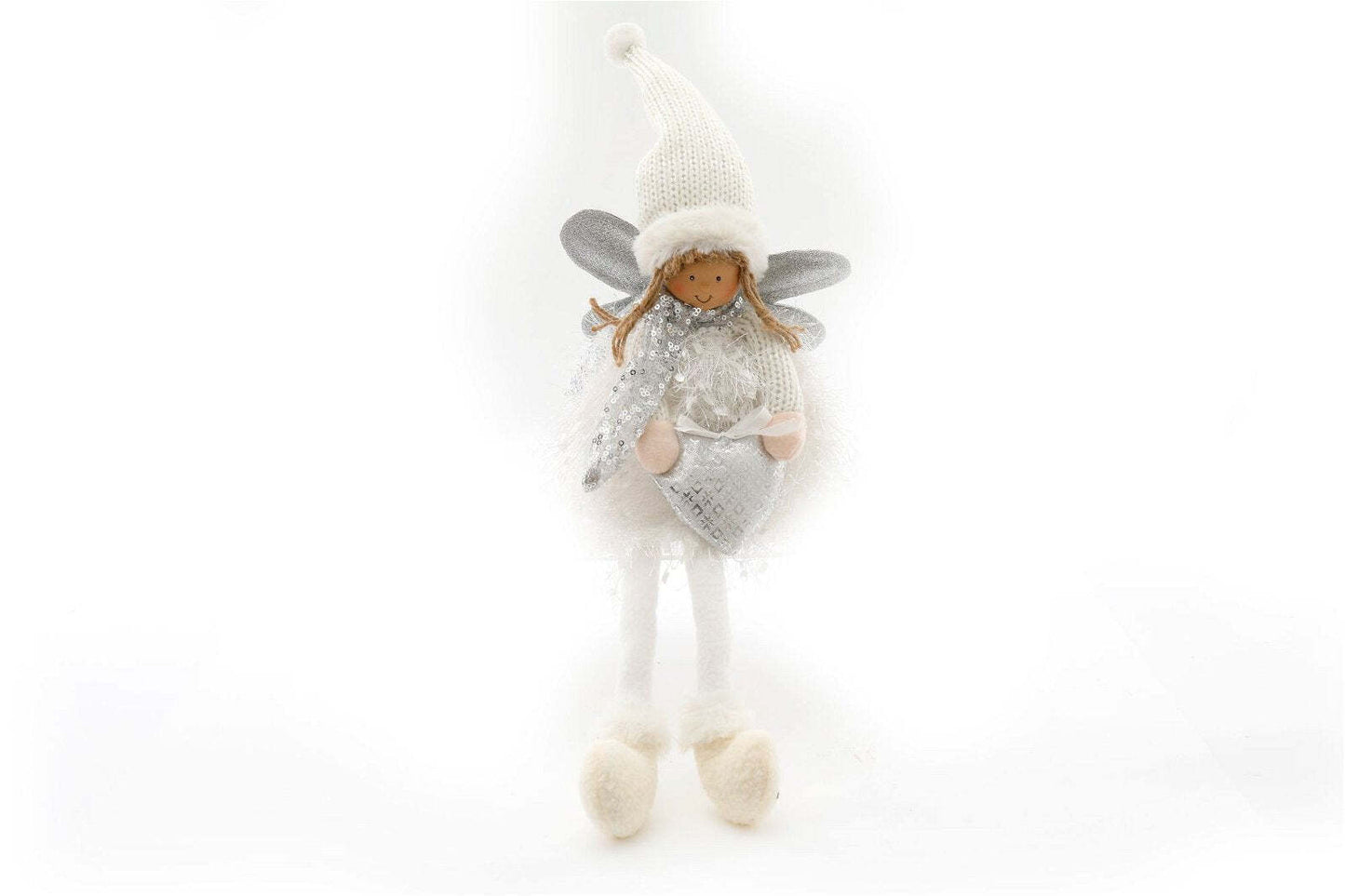 Elegant Sitting Christmas Angel Figurine | Holiday Angel Decoration for Home Decor