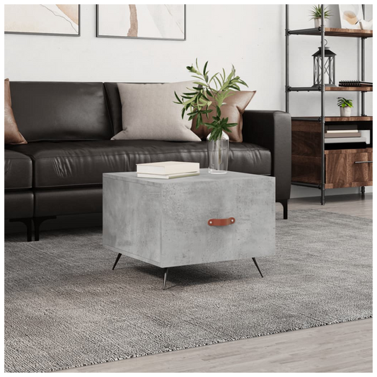 Mafett Concrete Grey Coffee Table | Sleek Engineered Wood Design (90x50x36.5 cm) for Modern Living Spaces