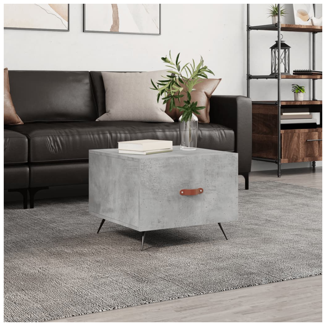 Mafett Concrete Grey Coffee Table | Sleek Engineered Wood Design (90x50x36.5 cm) for Modern Living Spaces