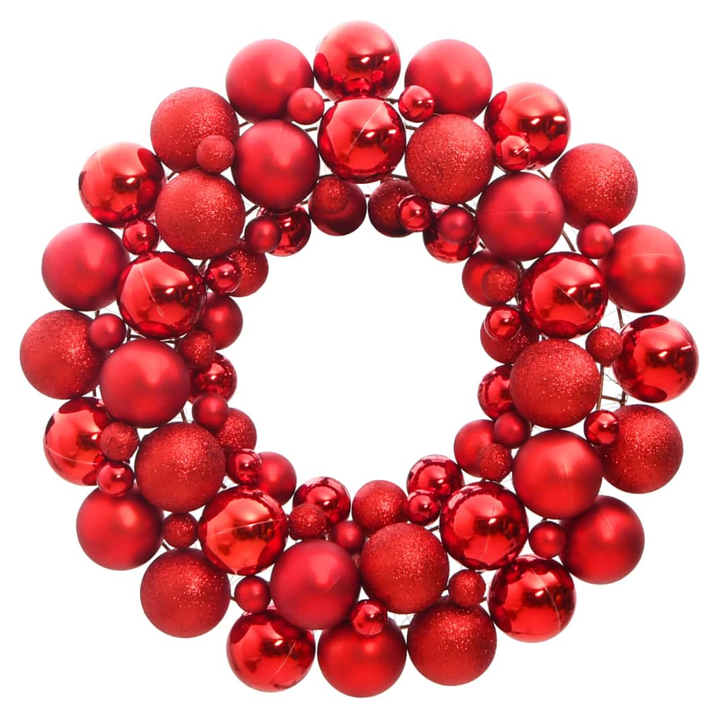 Mafett 45 cm Christmas Wreath | Festive Red Polystyrene Decoration for Holiday Cheer