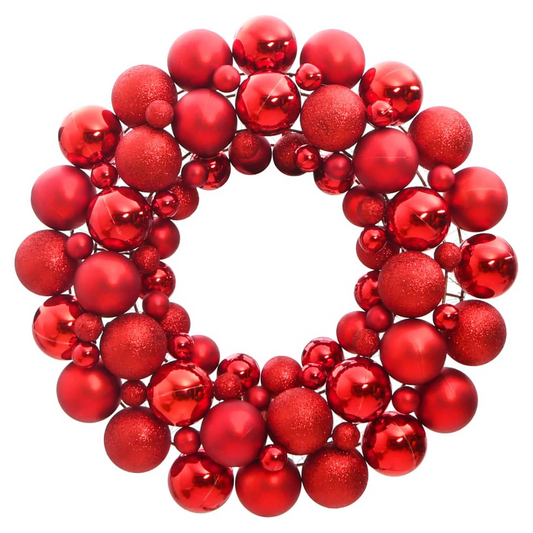 Mafett 45 cm Christmas Wreath | Festive Red Polystyrene Decoration for Holiday Cheer