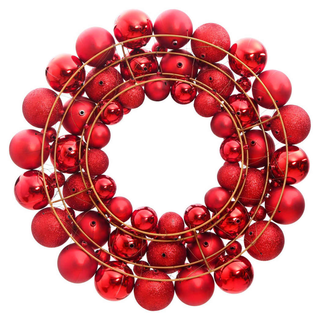 Mafett 45 cm Christmas Wreath | Festive Red Polystyrene Decoration for Holiday Cheer