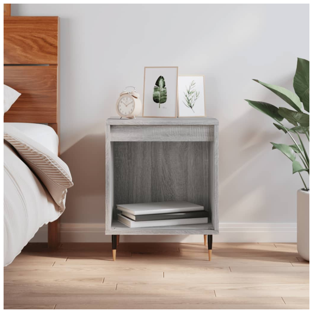 Mafett Stylish Grey Bedside Cabinet | Engineered Wood Design (40 x 35 x 50 cm) for Modern Bedrooms