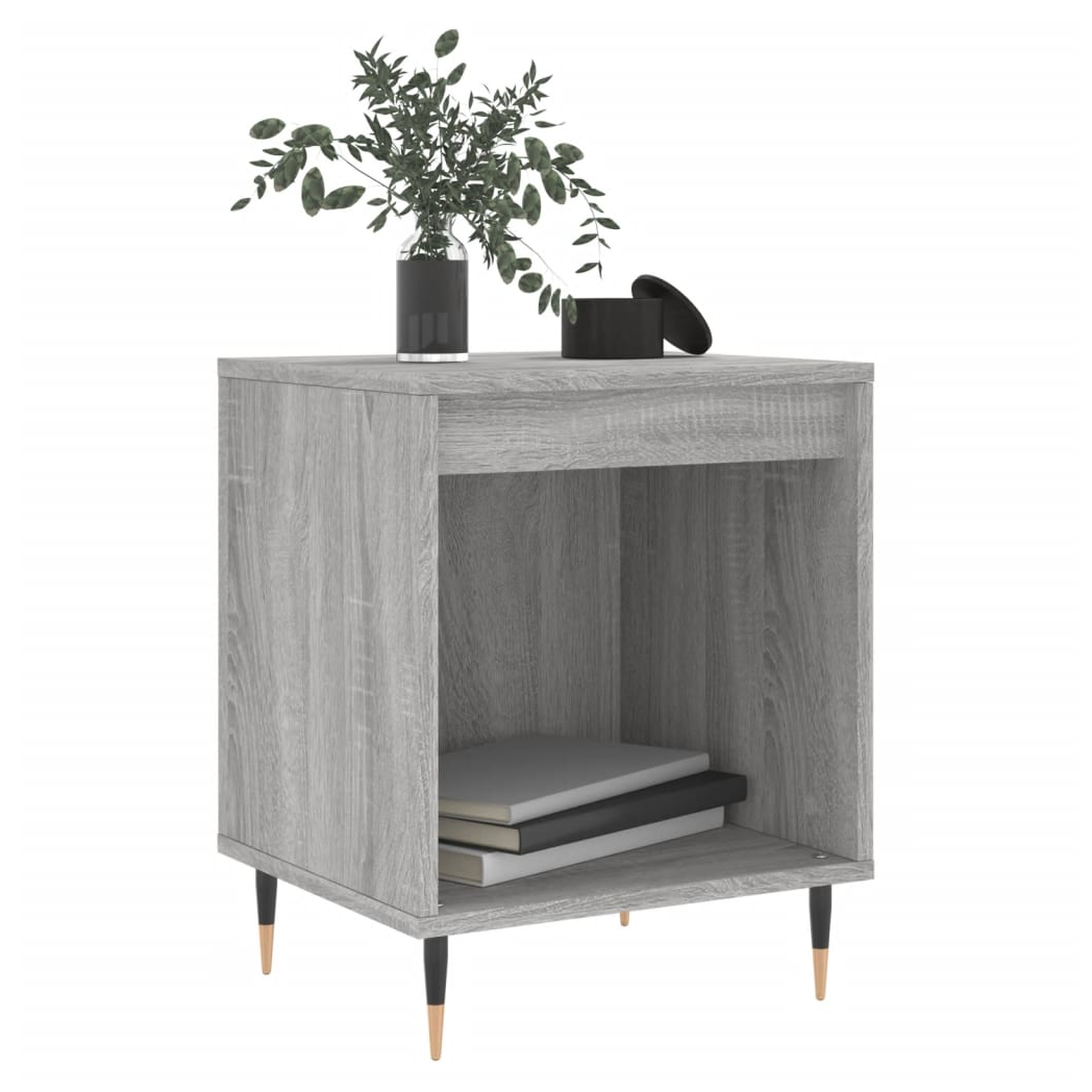 Mafett Stylish Grey Bedside Cabinet | Engineered Wood Design (40 x 35 x 50 cm) for Modern Bedrooms