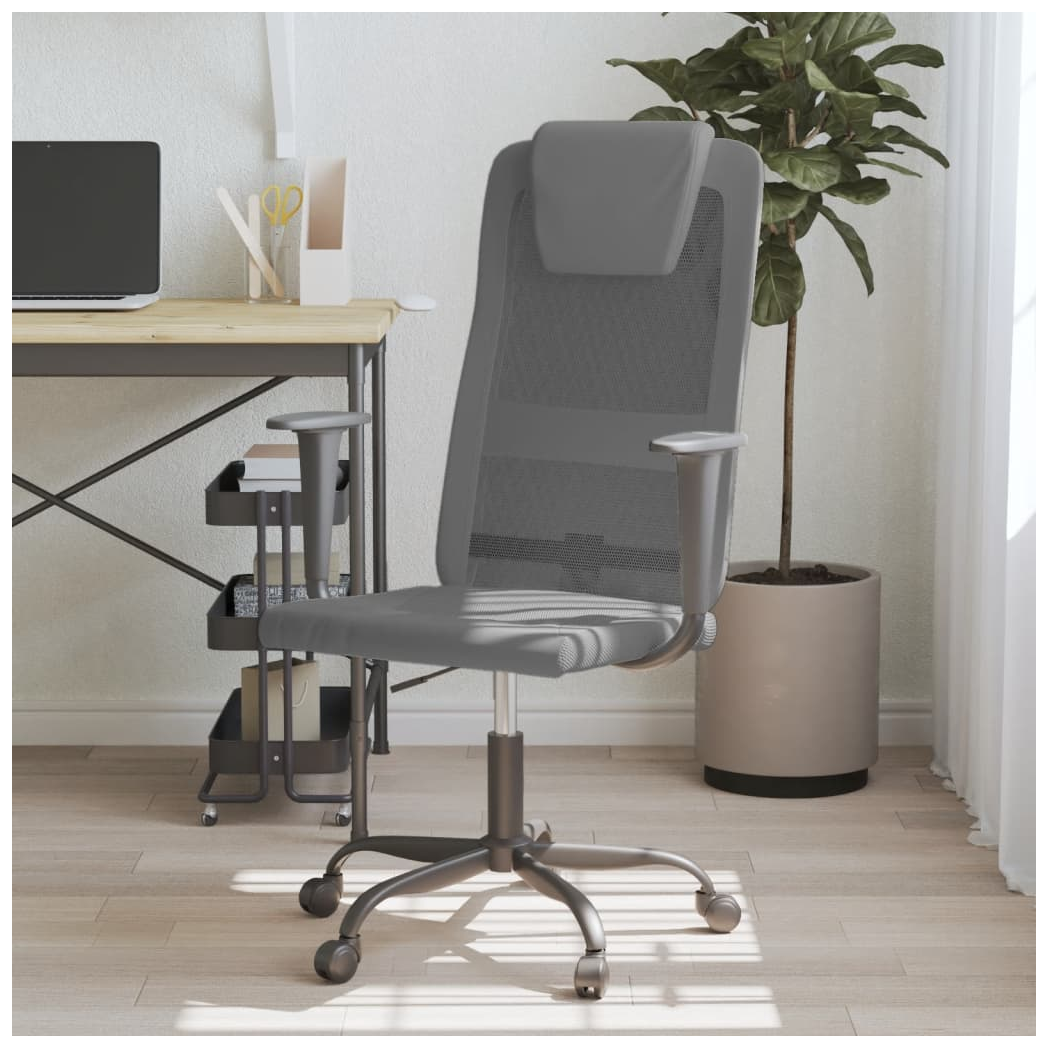 Mafett Ergonomic Office Chair | Grey Mesh Fabric & Faux Leather for Comfort and Style