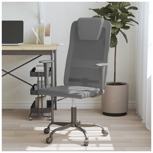 Mafett Ergonomic Office Chair | Grey Mesh Fabric & Faux Leather for Comfort and Style