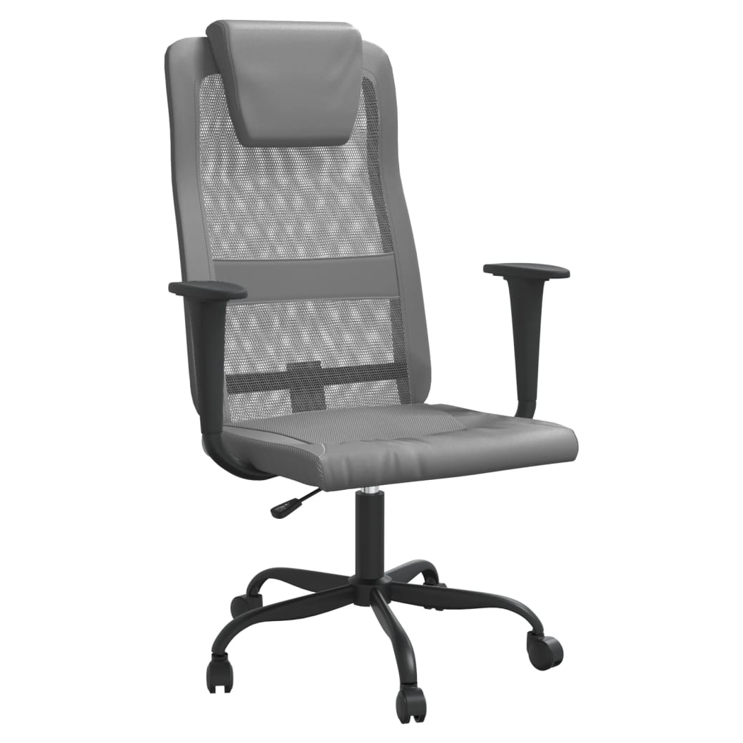 Mafett Ergonomic Office Chair | Grey Mesh Fabric & Faux Leather for Comfort and Style