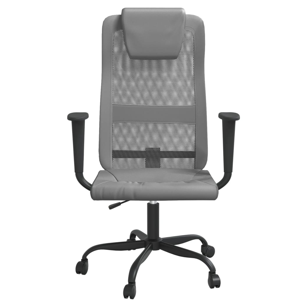 Mafett Ergonomic Office Chair | Grey Mesh Fabric & Faux Leather for Comfort and Style