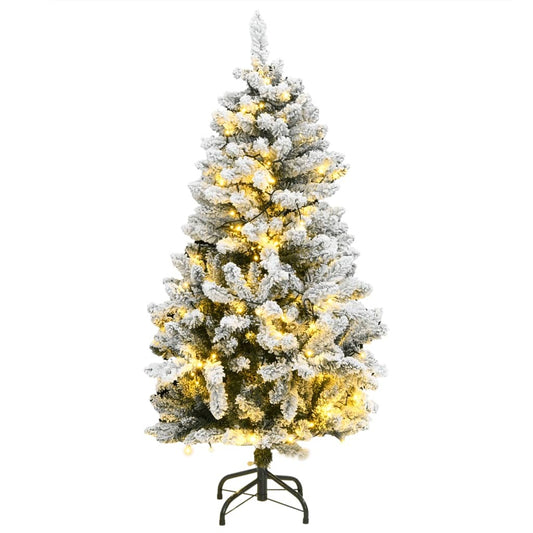 Mafett Artificial Hinged Christmas Tree 150 LEDs & Flocked Snow 120 cm