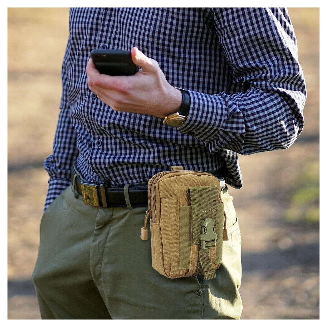 Flo Universal Outdoor Pouch Utility Gadget Waist Bag with Cell Phone Holster[Buy 1 - Khaki]