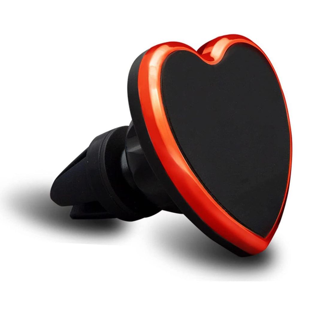 Universal Magnetic Heart-Shaped Phone Car Mount with Secure Grip | Red