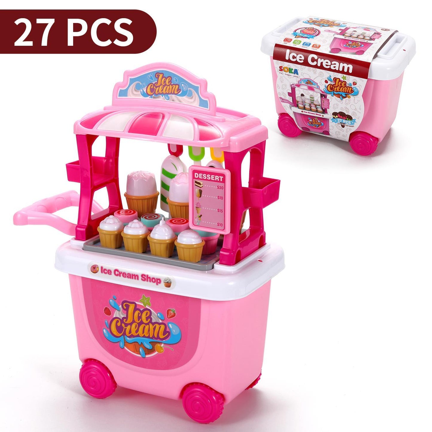 Kids Ice Cream Trolley – Delightful Playset for Imaginative Ice Cream Shop Fun