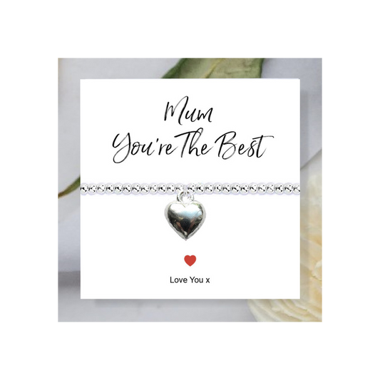 Mum You're The Best Stretch Beaded Bracelet & Card