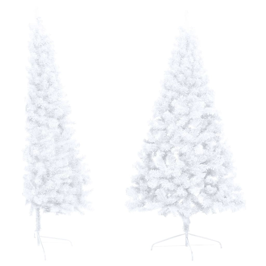 Artificial Half Christmas Tree with LEDs&Ball Set White 120 cm