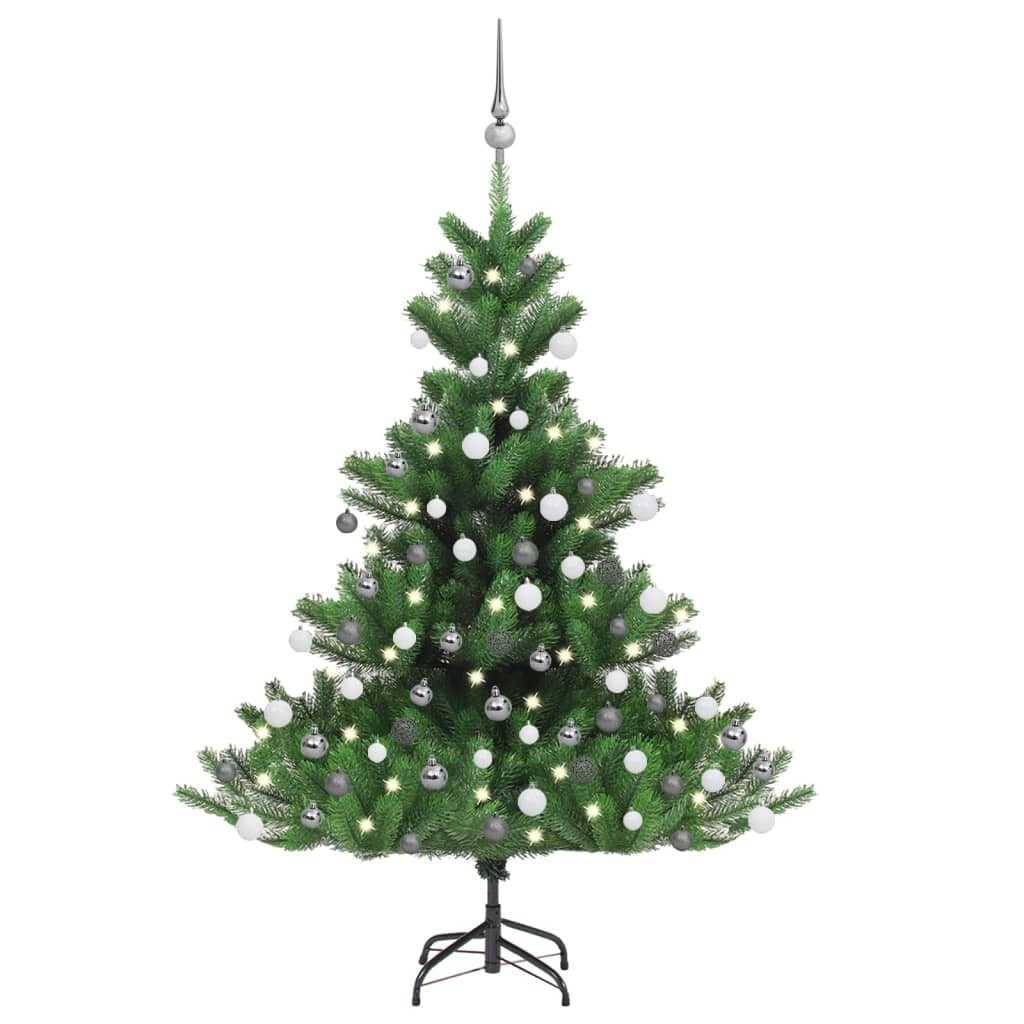 Mafett Nordmann Fir Artificial Christmas Tree LED&Ball Set Green 120cm