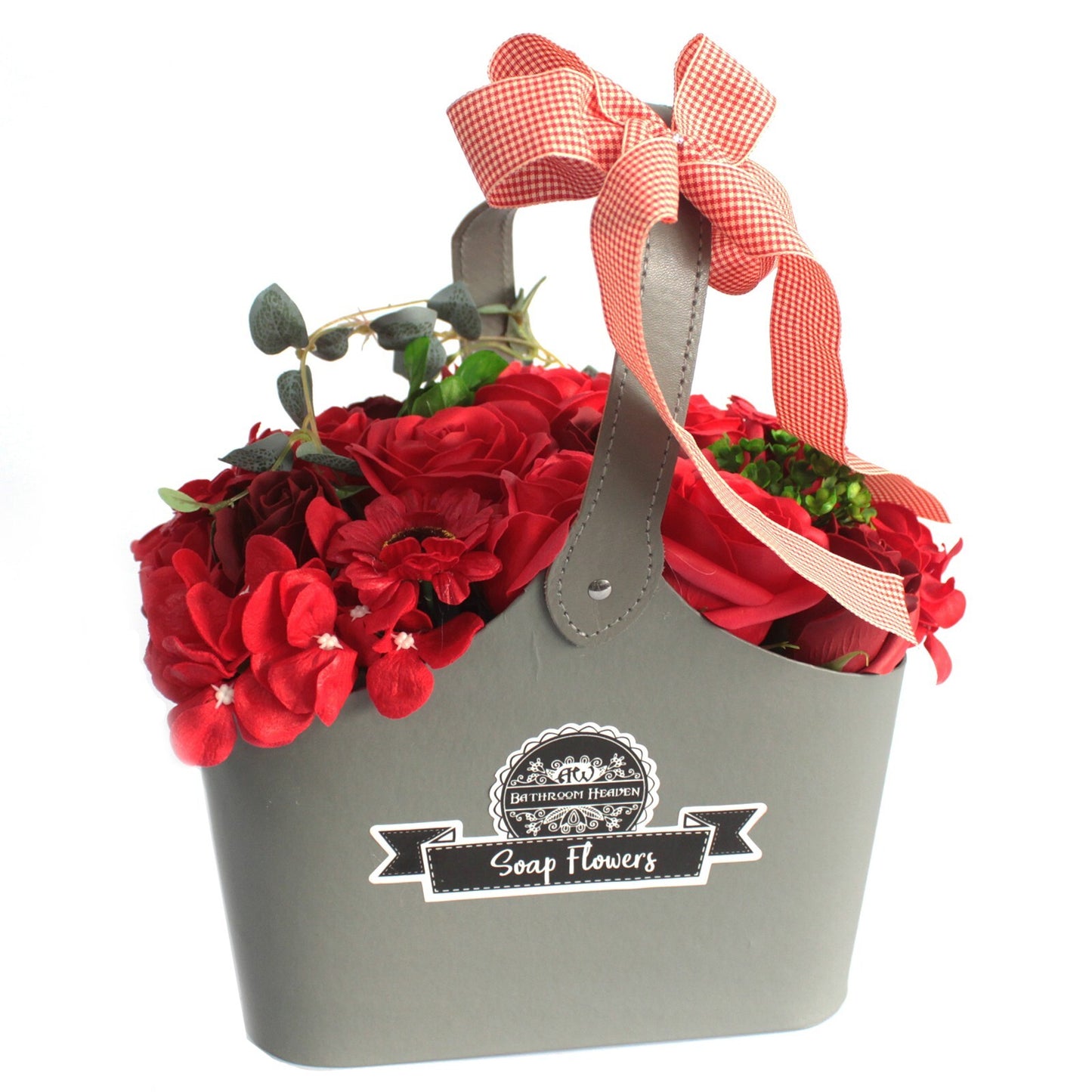 Red Basket Soap Flower Bouquet Warm Bath - Perfect Gift for Every Occasion