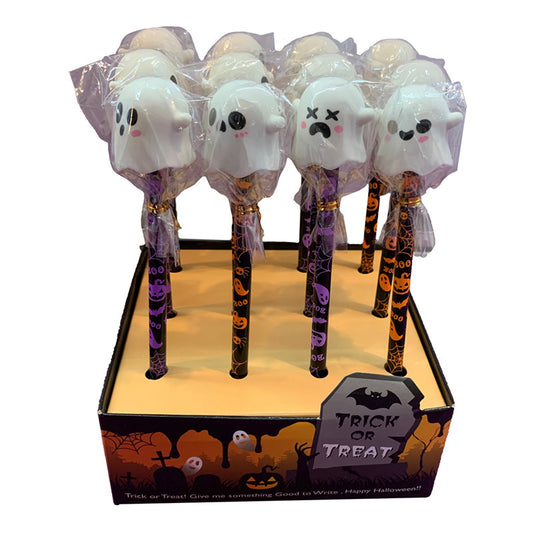 Ghost Pencil and Eraser Topper – Fun Halloween Accessory for School Supplies