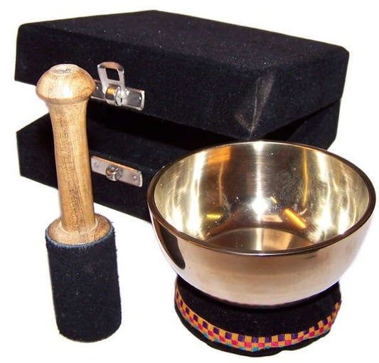 Handmade Brass Singing Bowl Gift Set by Mafett - 9cm Perfect Tibetan Unique Gift Set