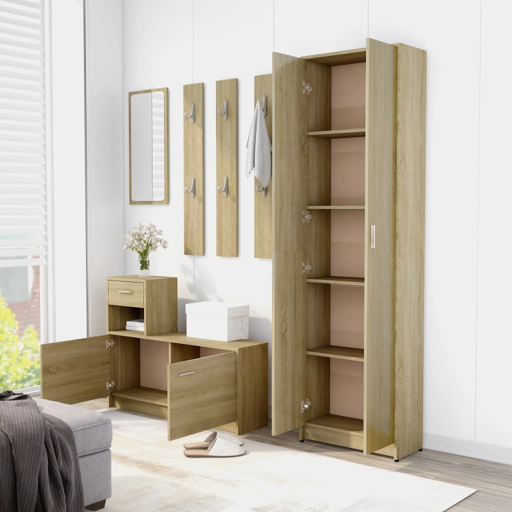 Hallway Wardrobe - Mafett Oak 55x25x189 cm | Engineered Wood