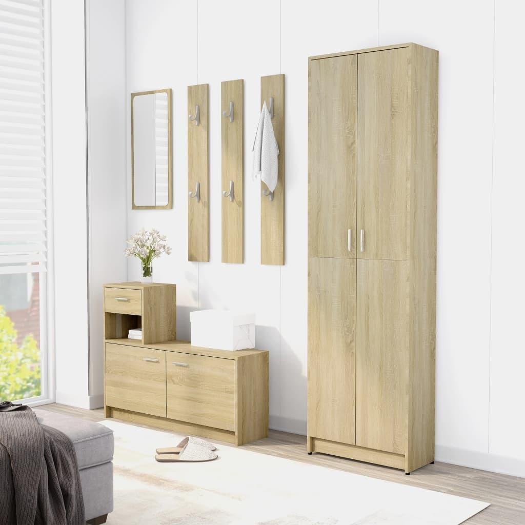 Hallway Wardrobe - Mafett Oak 55x25x189 cm | Engineered Wood