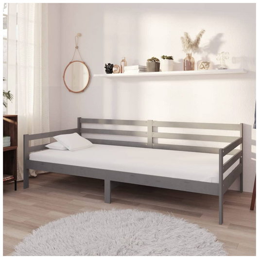 Mafett Sofa & Bed Cozy Day Bed Grey Solid Pinewood 90x200 cm