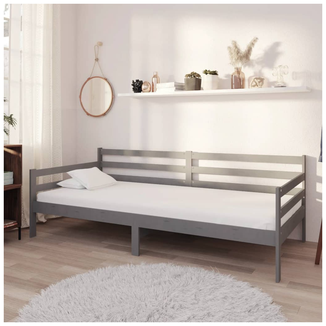 Mafett Sofa & Bed Cozy Day Bed Grey Solid Pinewood 90x200 cm