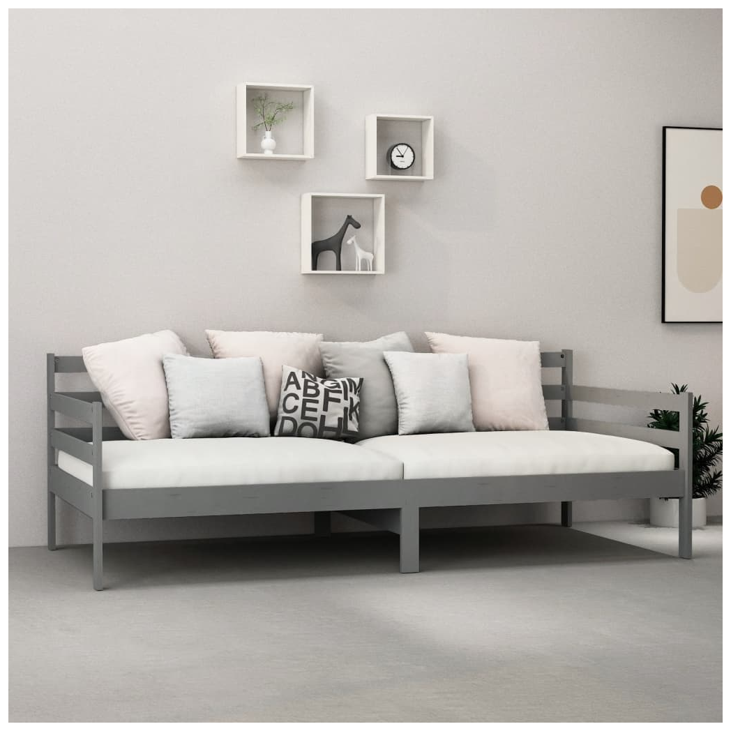 Mafett Sofa & Bed Cozy Day Bed Grey Solid Pinewood 90x200 cm